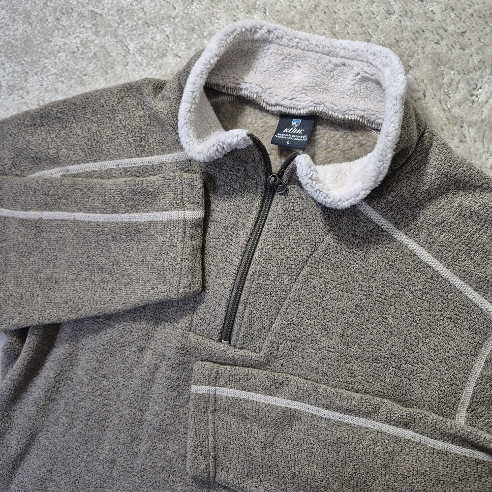 Kuhl Alfpaca 1/4 Zip Fleece Mens Large Brown Sweatshirt Pullover Outdoor Preppy